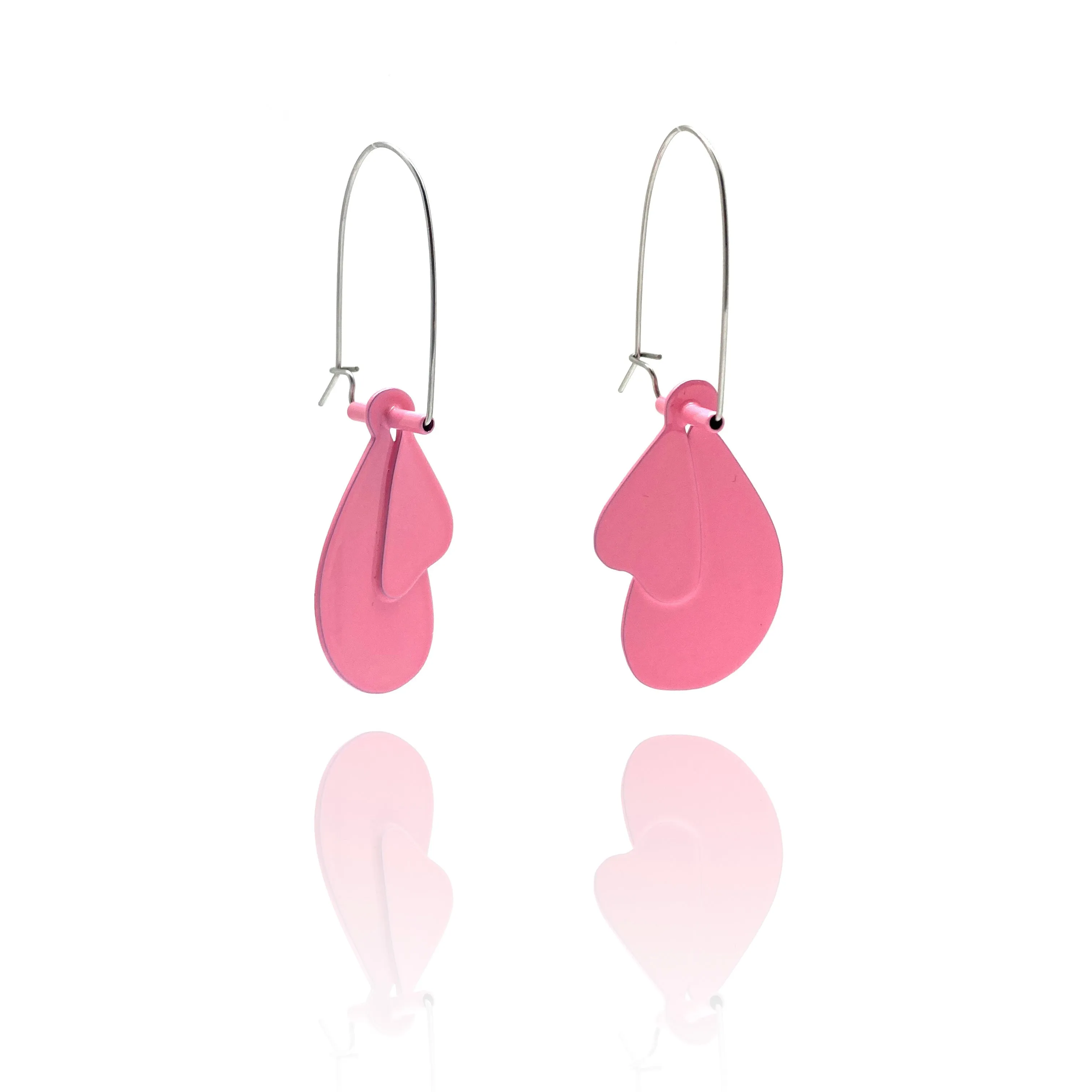 Leaf Earrings - Pink