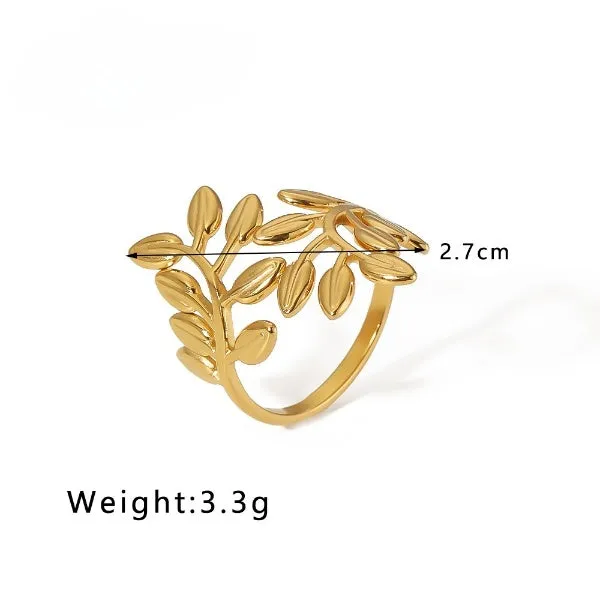 Leaflet Trunk Gold Ring JLTR0455