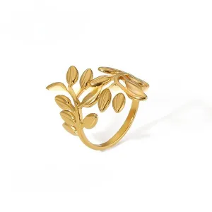 Leaflet Trunk Gold Ring JLTR0455