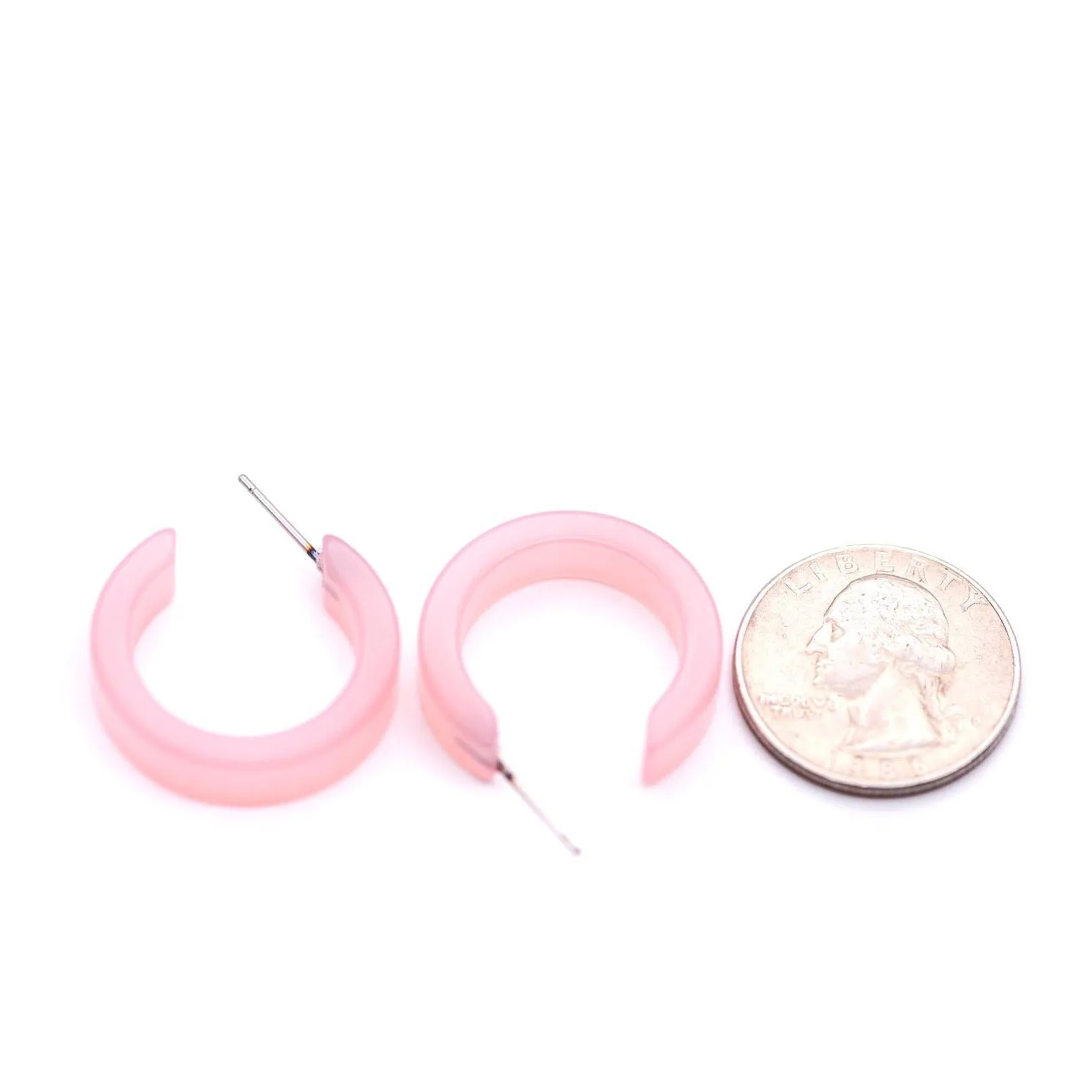 Light Pink Moonglow Mini Classic Hoop Earrings