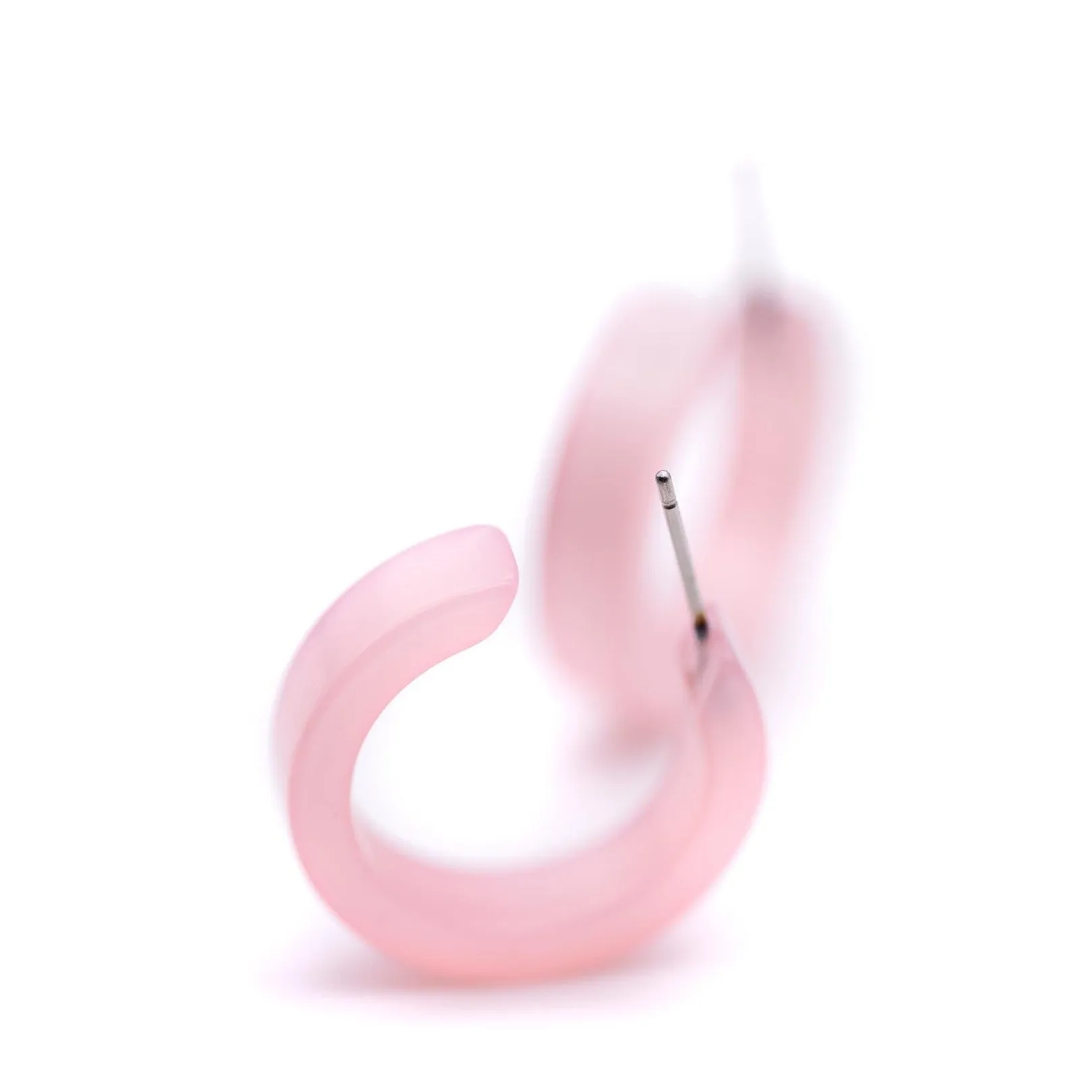 Light Pink Moonglow Mini Classic Hoop Earrings