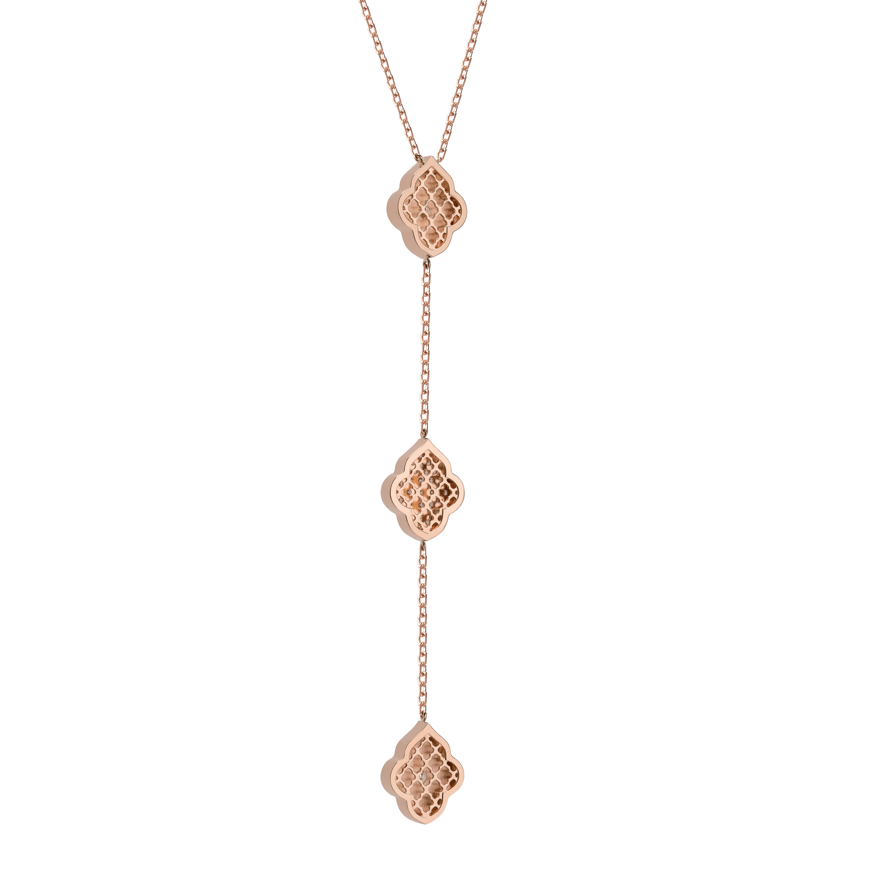 LUCE COLOUR - NECKLACE ROSE GOLD PAVE & 2 DIAMONDS S