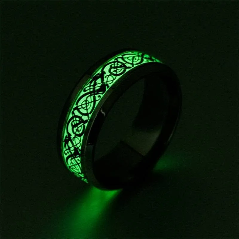 Luminous Dragon Inlay Men's Tungsten Wedding Band