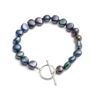 Margarita black freshwater irregular-shaped pearl bracelet