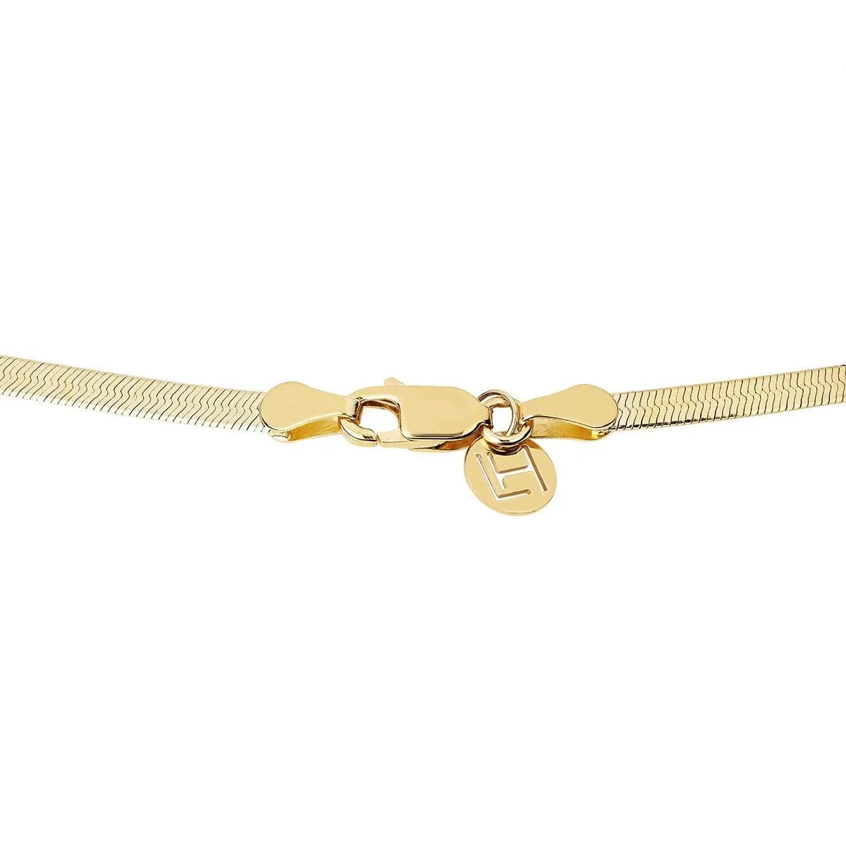 Medium Liquid Gold Herringbone Necklace