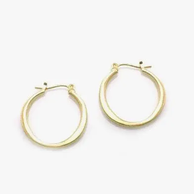 Medium Round Hoop Earrings- Vermeil