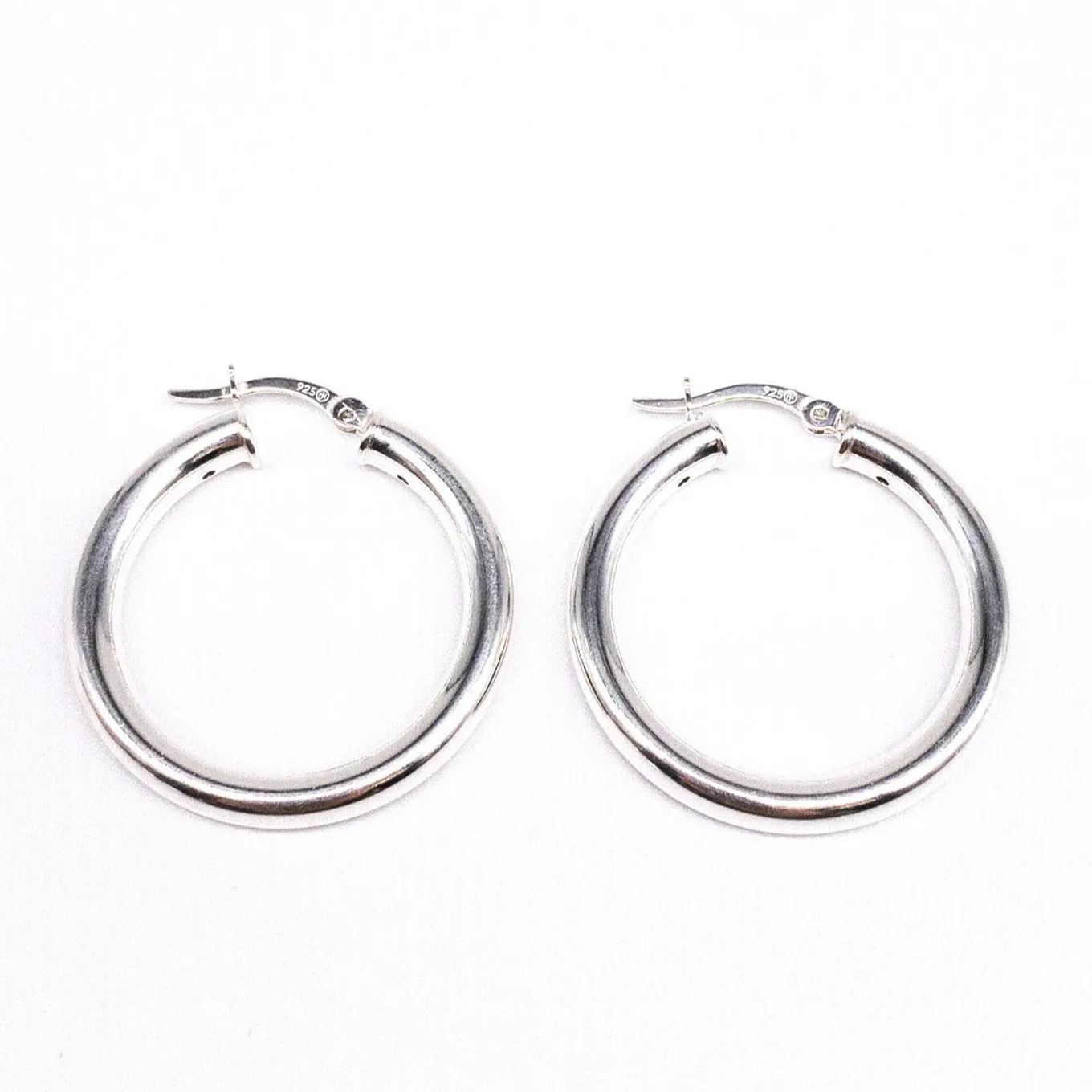 Medium Silver Bold Hoops