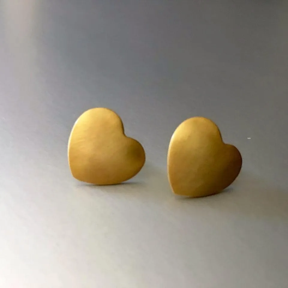 Merak Heart Sterling Silver Gold Plated Studs