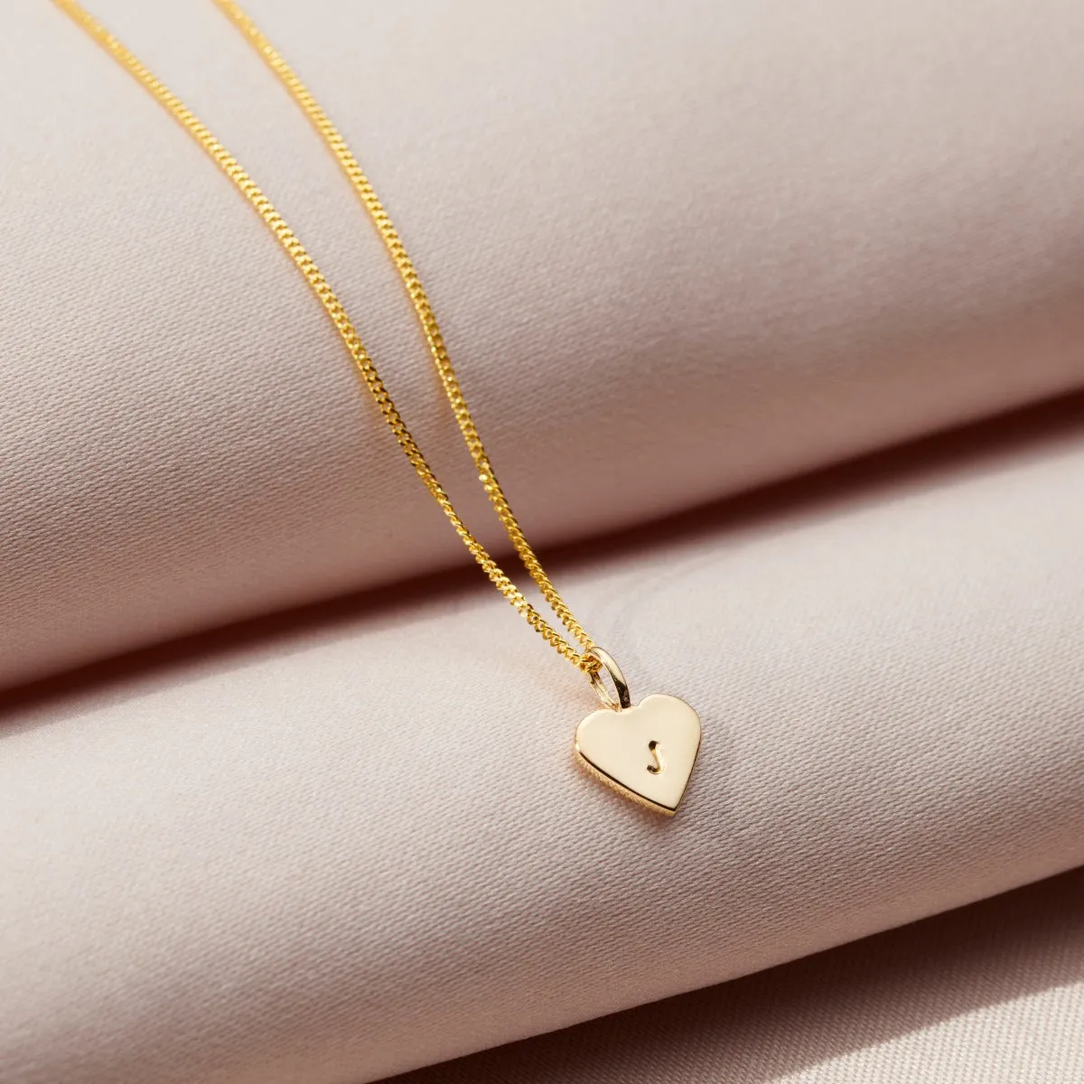 Mini 9ct Gold Initial Heart Necklace