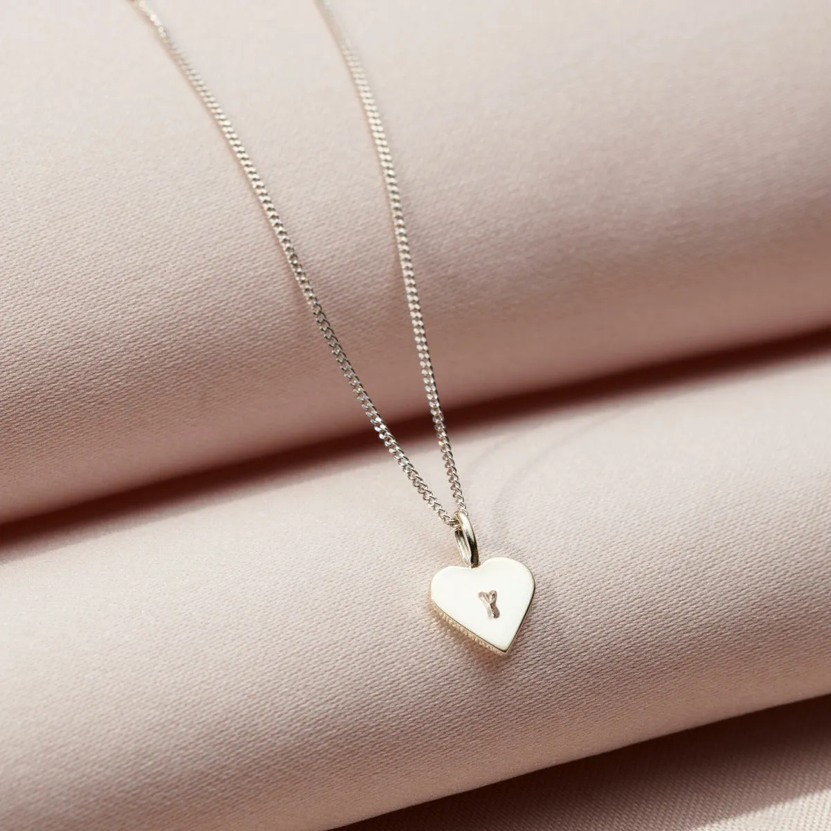 Mini 9ct Gold Initial Heart Necklace