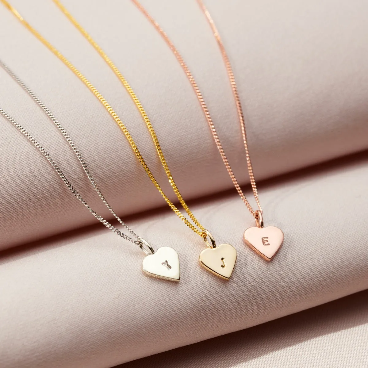 Mini 9ct Gold Initial Heart Necklace