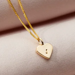 Mini 9ct Gold Initial Heart Necklace