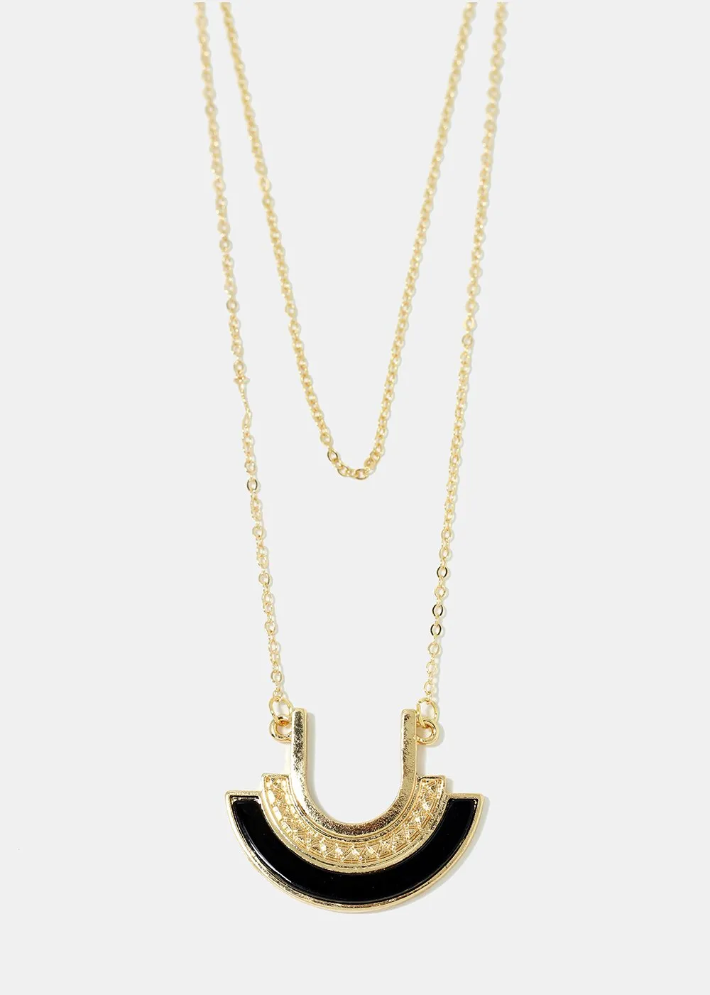 Modern Semi-Circled Pendant Necklace