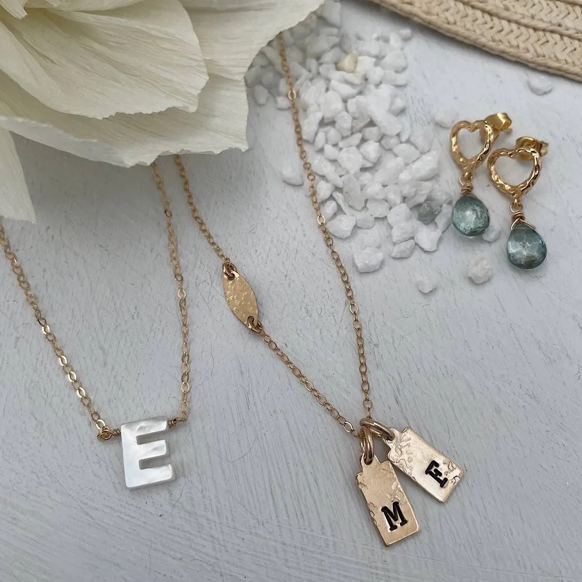 Mother of Pearl Initial Necklace