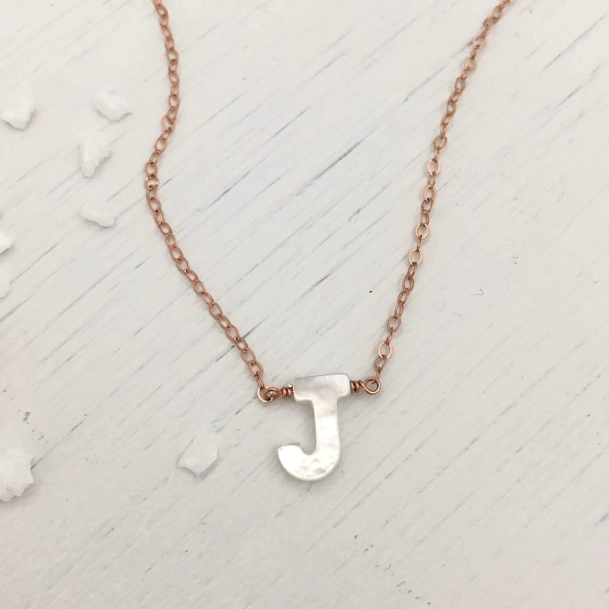 Mother of Pearl Initial Necklace