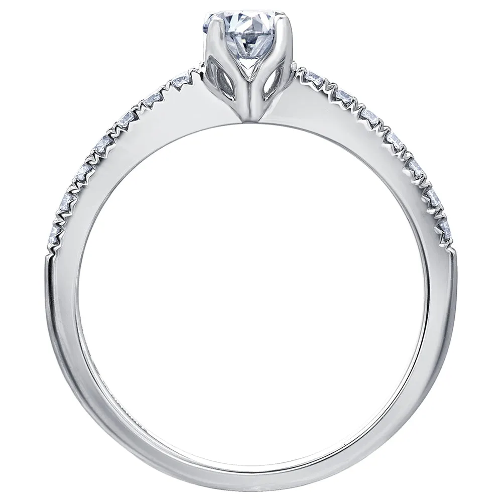 Oval Canadian Diamond Engagement Ring with Accented Band