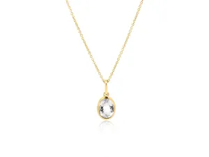 Oval White Topaz Bezel Pendant