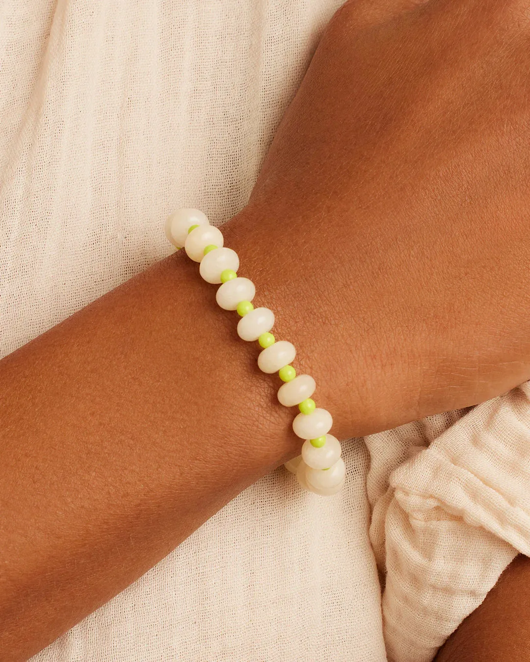 Palma Bracelet ~ White Chalcedony