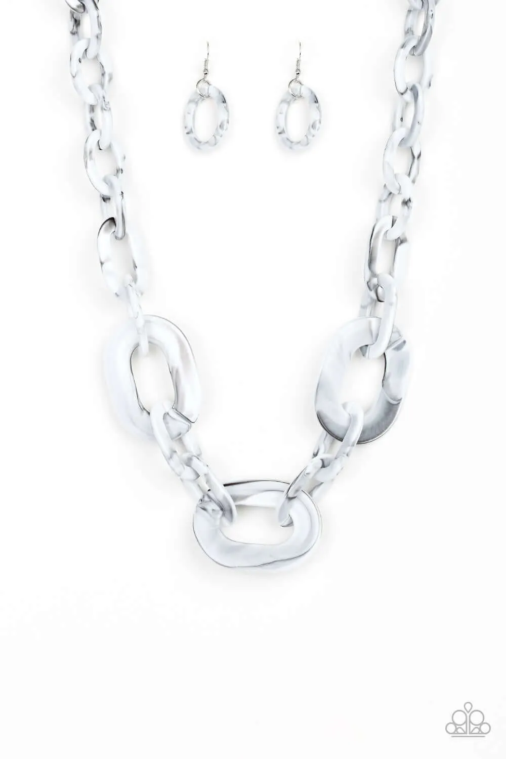 Paparazzi Accessories  - All In-VINCIBLE #N108 Peg - Silver Necklace