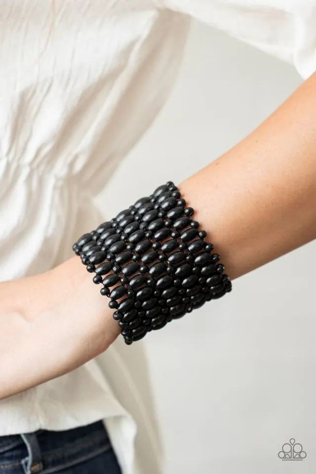 Paparazzi Bracelet ~ Way Down In Kokomo - Black