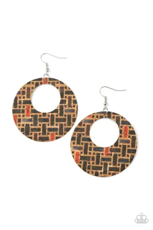 Paparazzi Earring ~ Put A Cork In It - Black