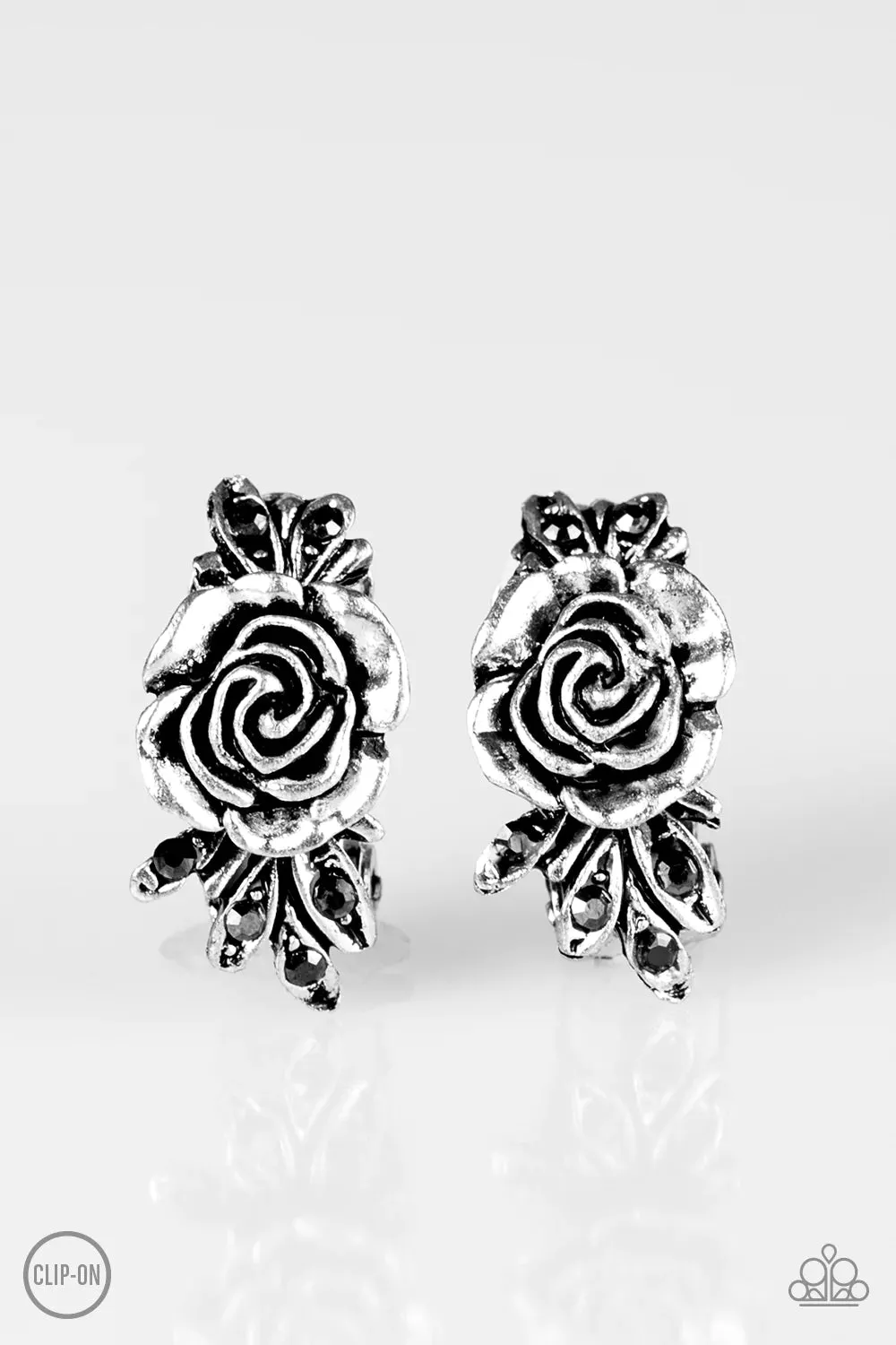 Paparazzi Earring ~ Rose Garden Radiance - Silver