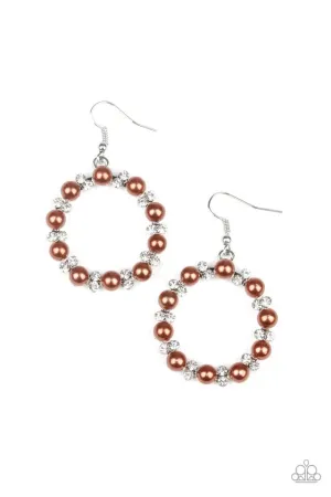 Paparazzi Earring ~ Symphony Sparkle - Brown