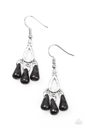 Paparazzi Earring ~ Tropical Winds - Black