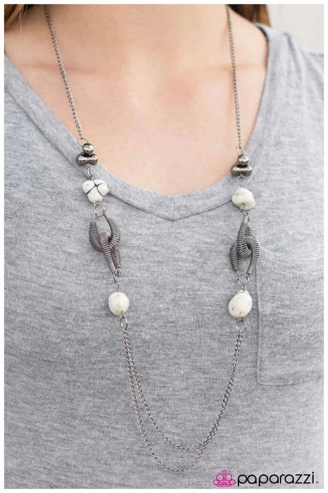 Paparazzi Necklace ~ Rock Springs - White