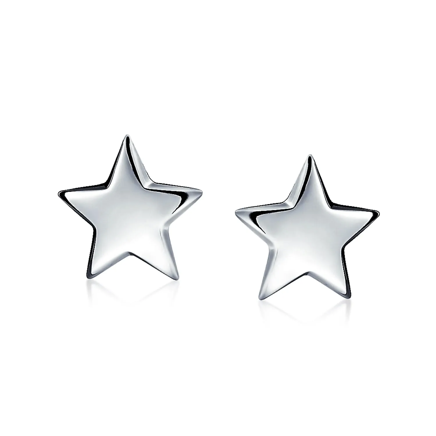 Patriotic Celestial Rock Star Initial Stud Earrings in Sterling Silver