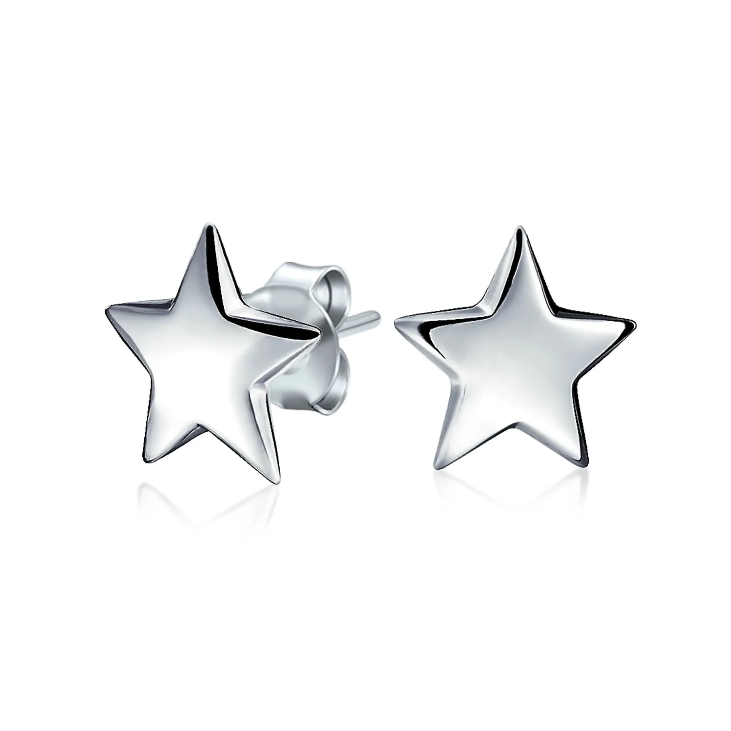 Patriotic Celestial Rock Star Initial Stud Earrings in Sterling Silver