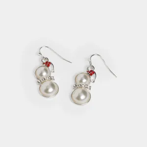 Pearl Snowman Earring