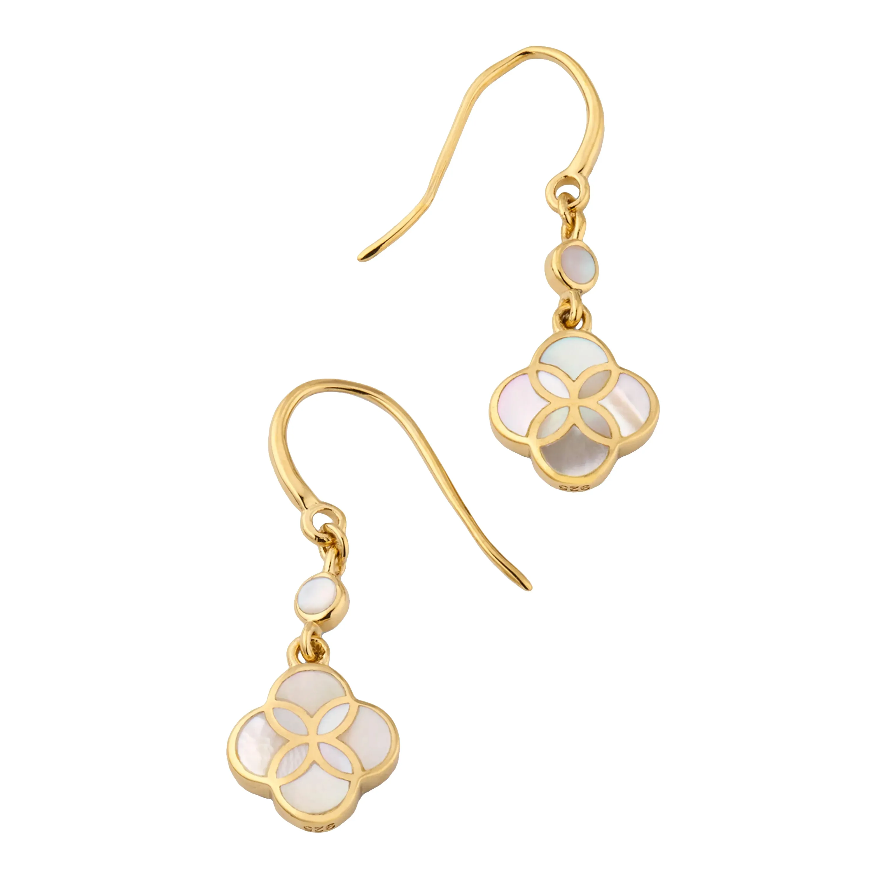 Petal Gemstone Sterling Drop Earrings 18K Gold Vermeil