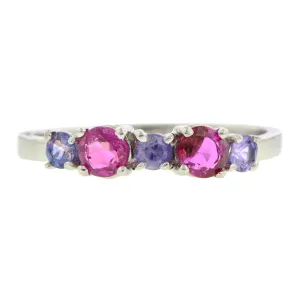 Pink & Purple Sapphire Band Ring