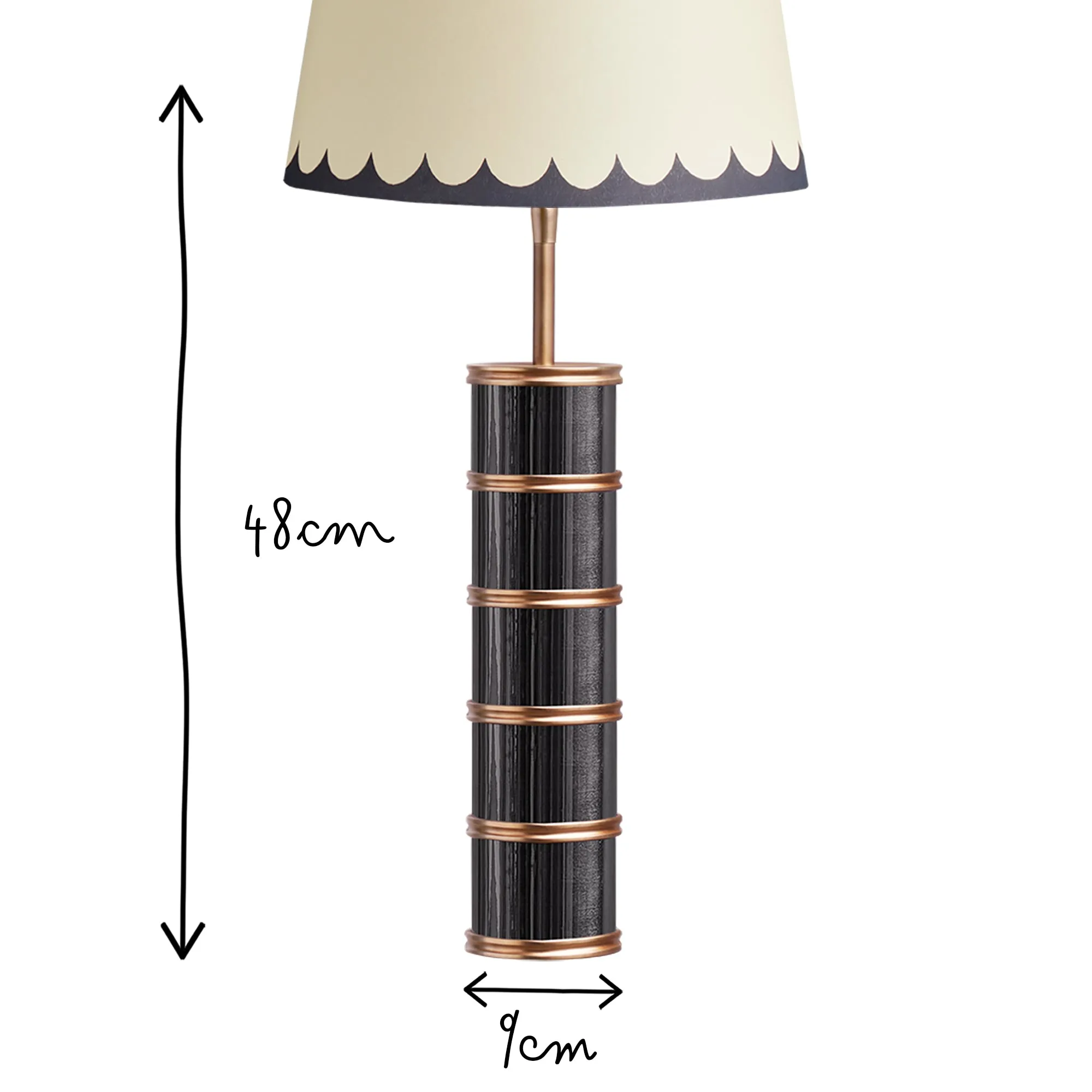 Rastrick table lamp in black nickel and brass