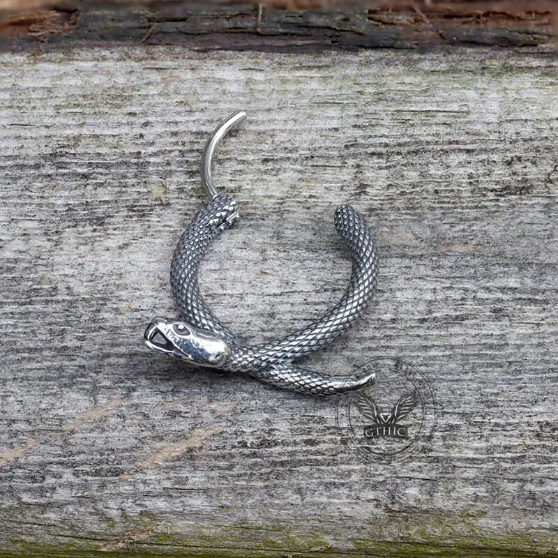 Rattlesnake Stainless Steel Snake Earrings