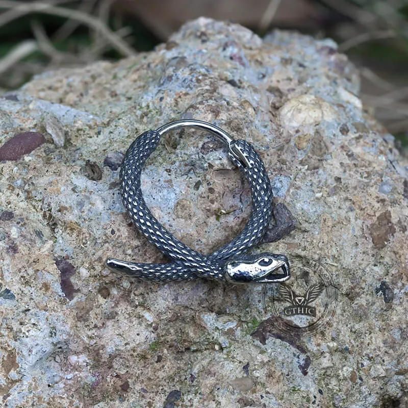 Rattlesnake Stainless Steel Snake Earrings