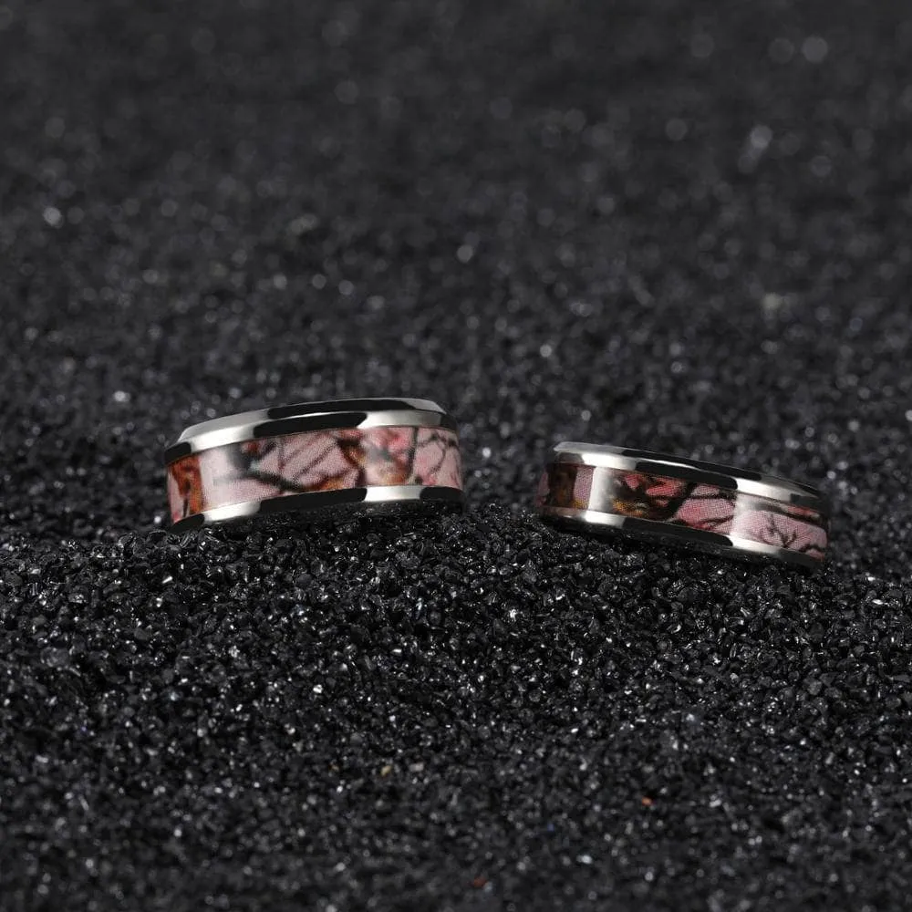 Red Forest Men's Titanium Wedding Band