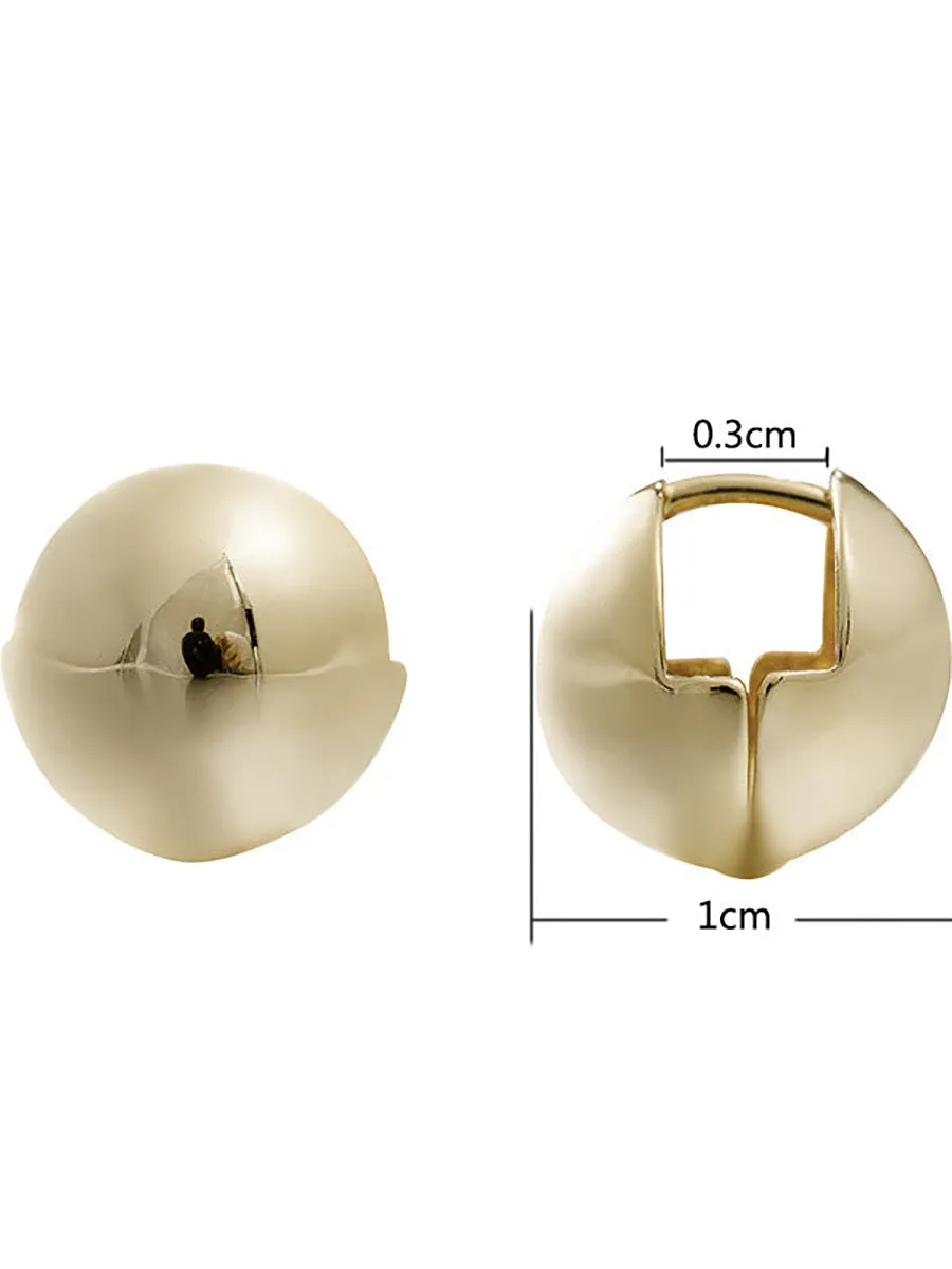 Retro Simple Plated Ball Ear Studs