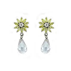 Rhodium 925 Sterling Silver Earrings with AAA Grade CZ in Multi Color for Women Multi Color Stone Color Style LOAS1332