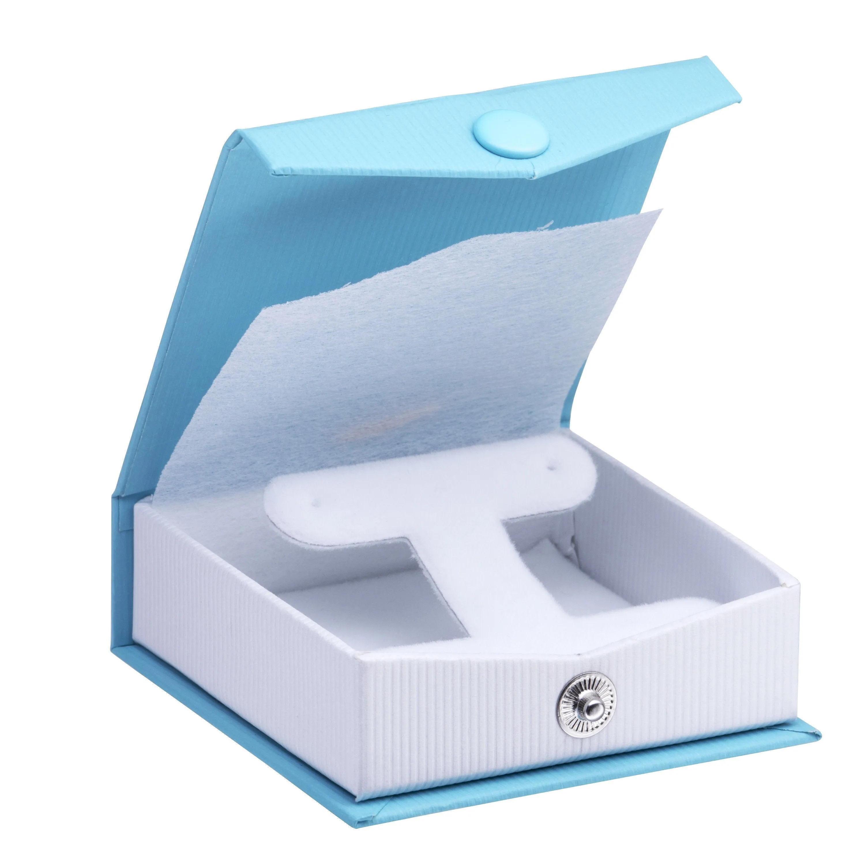 Ribbed Paper Snap T-Style Earring Box, Prim Collection