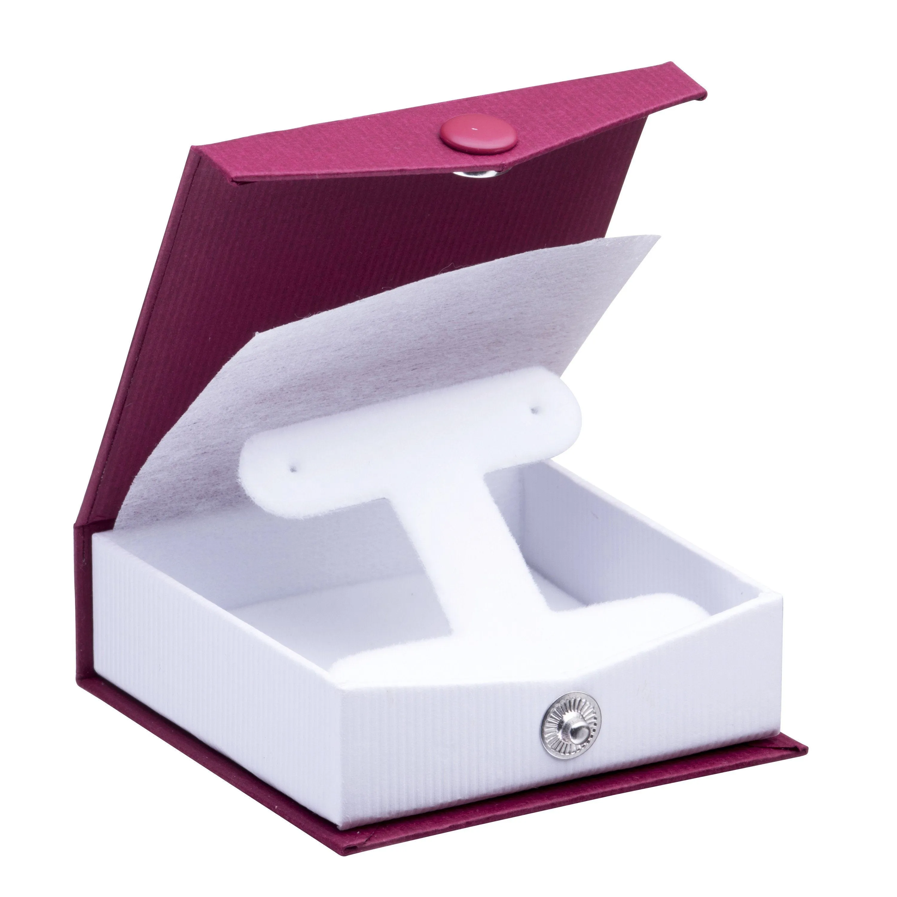 Ribbed Paper Snap T-Style Earring Box, Prim Collection