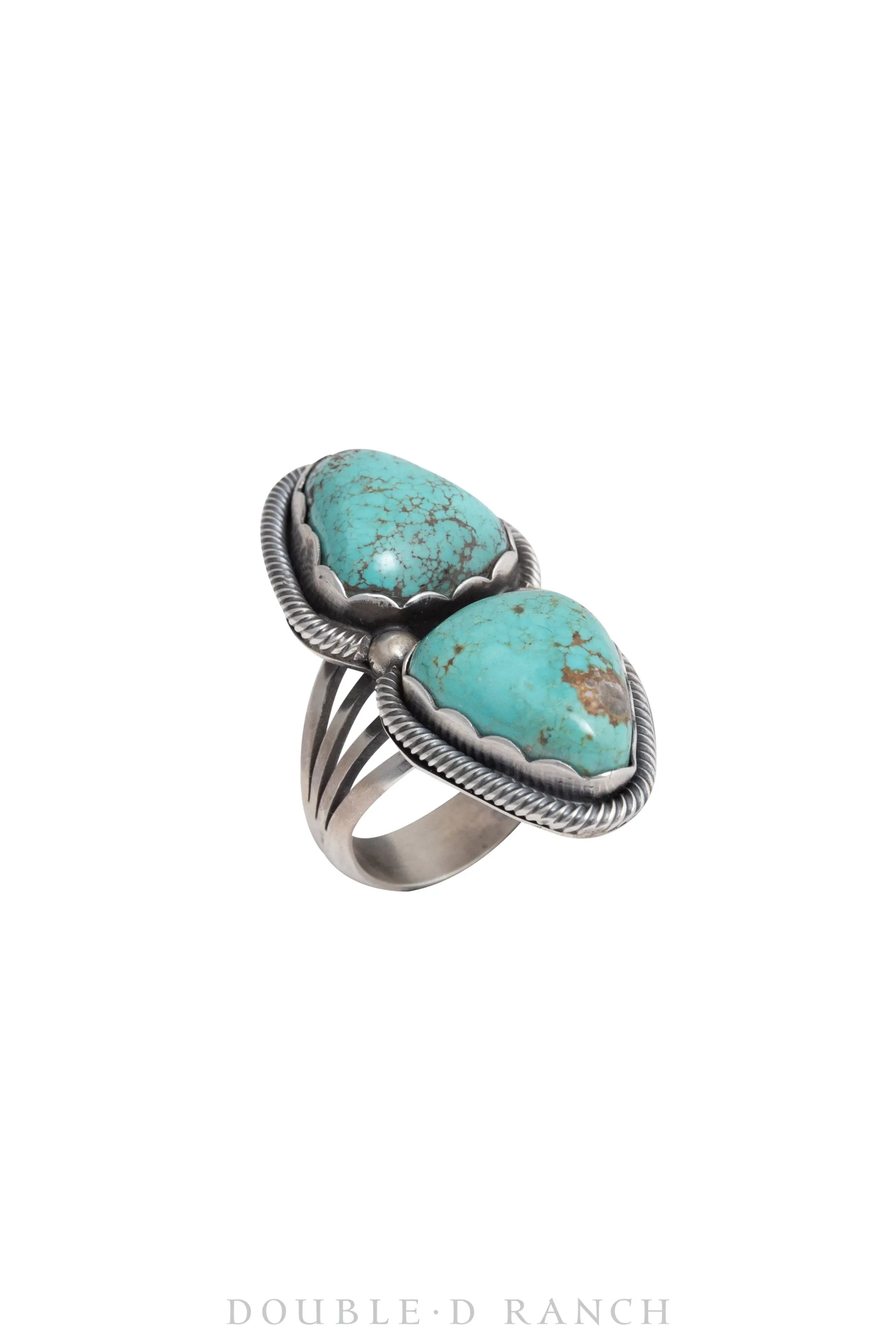 Ring, Natural Stone, Turquoise, Double Stone, Contemporary, 1207A