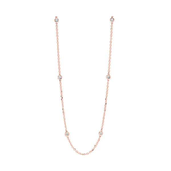 Rose Gold 1/2 CTW Diamond Station Necklace