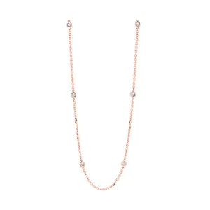 Rose Gold 1/2 CTW Diamond Station Necklace