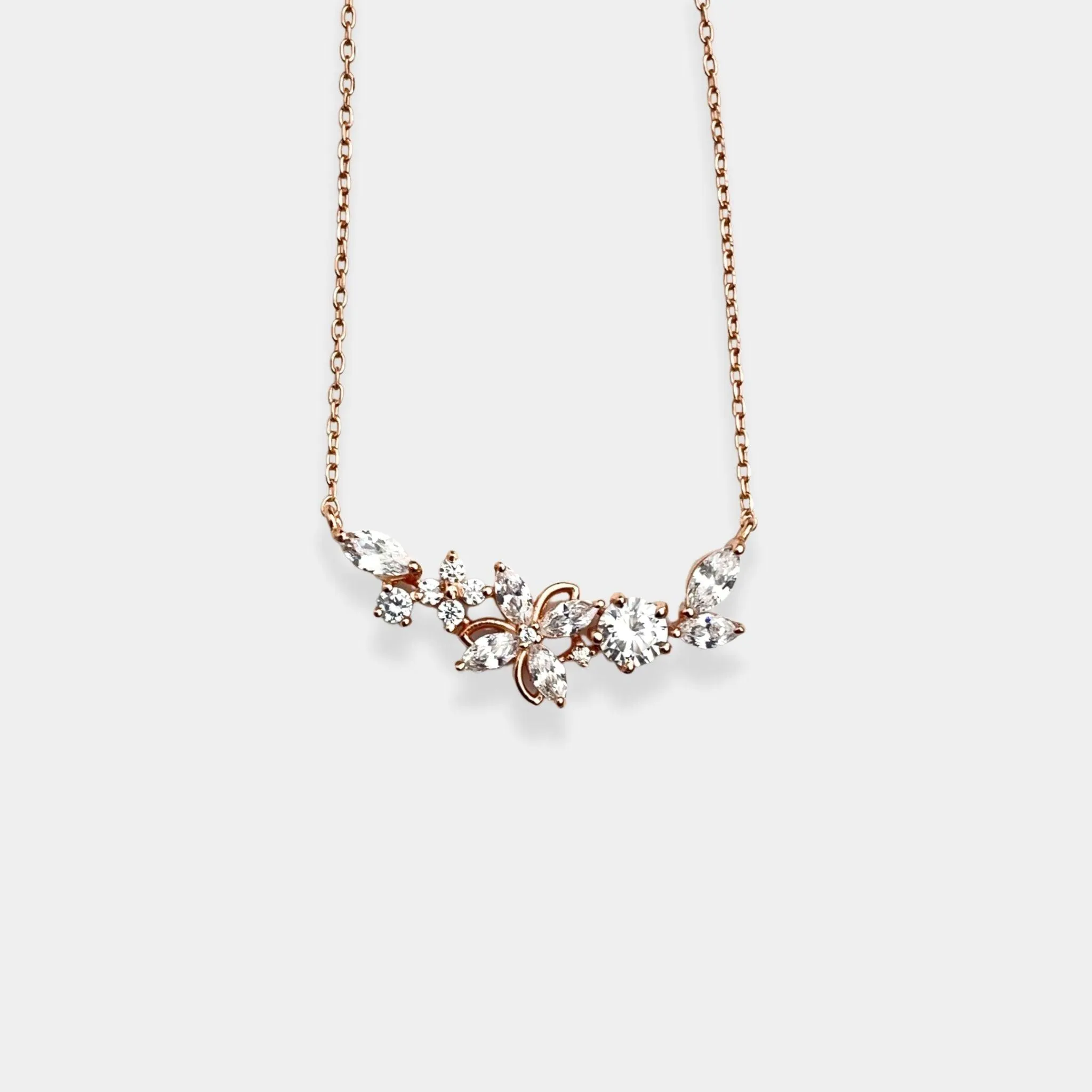 rose gold blossom beauty necklace