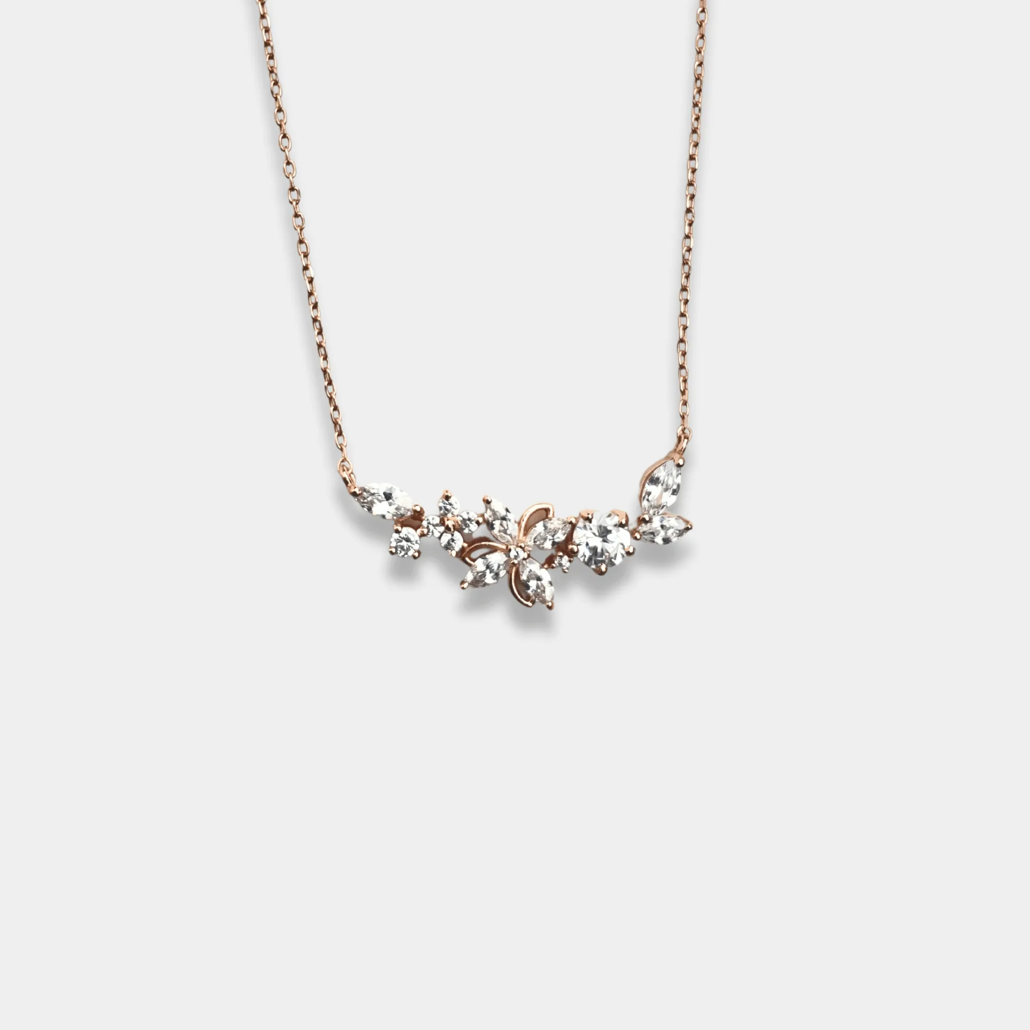 rose gold blossom beauty necklace