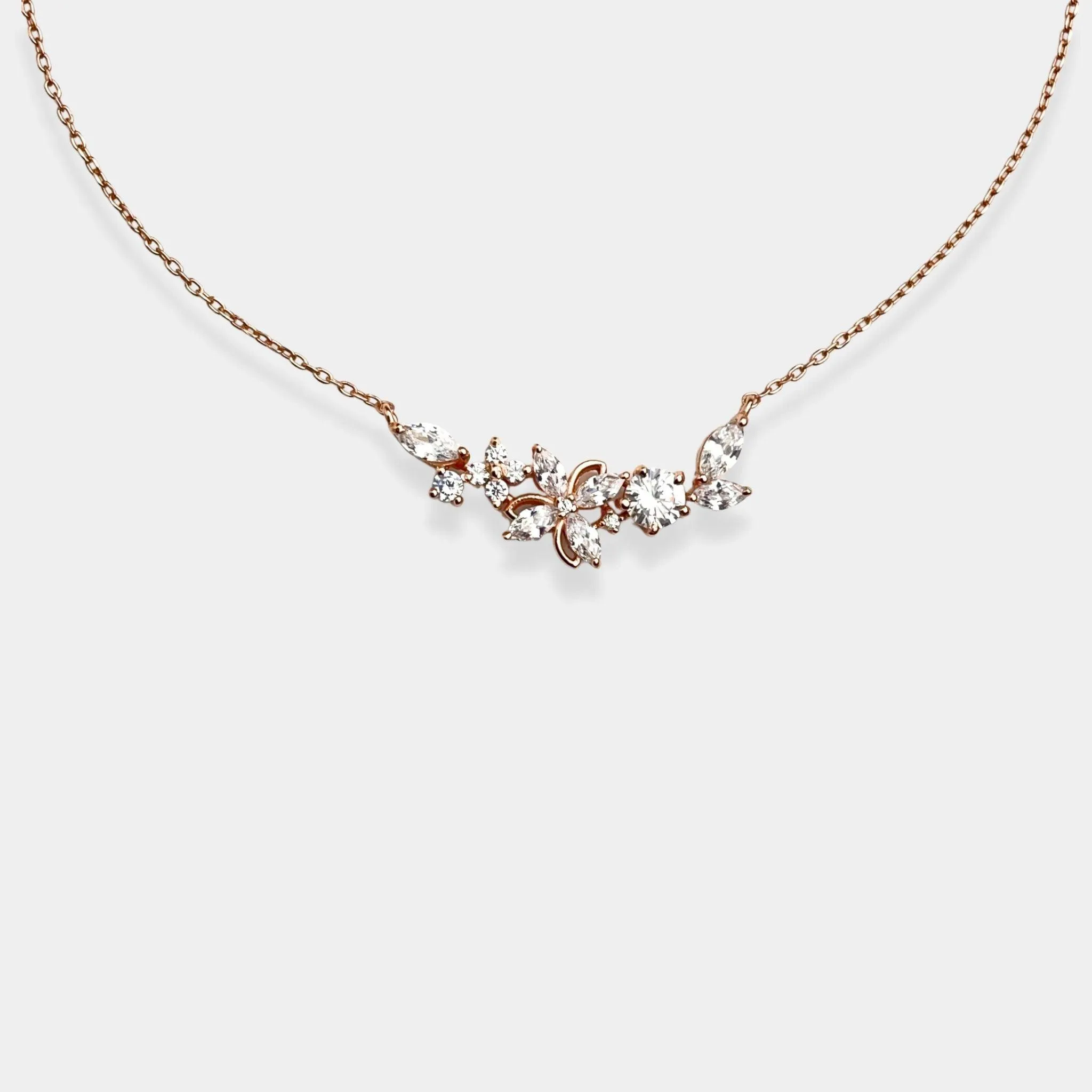 rose gold blossom beauty necklace