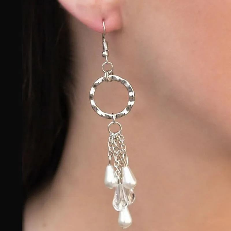 Sealed with a Kiss White Earrings