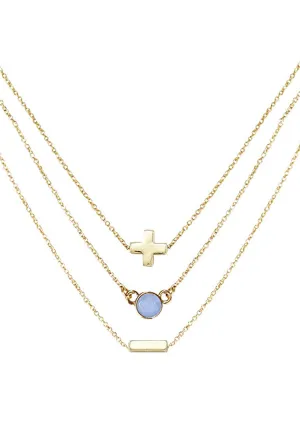 Serenity Blue Agate Delicate Chain Necklace Set